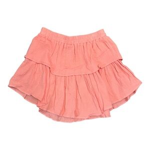DREW for ANTHROPOLOGIE Tangerine Ruffle Cotton Gauze Skirt Medium Flirty